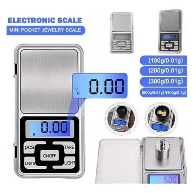 Gramera Digital de Bolsillo de Precisión 0.01 g con Capacidad de 200 g 3