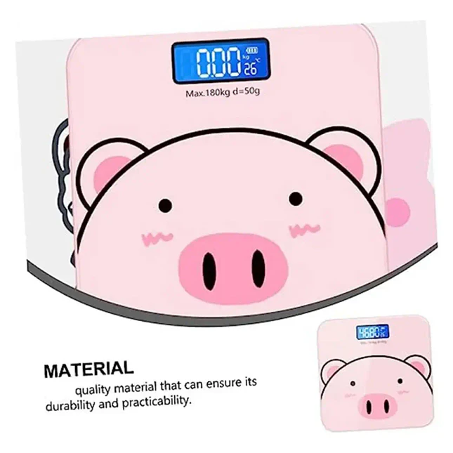 Báscula Digital Recargable con Diseño de Cerdito y Capacidad de 180 kg 2