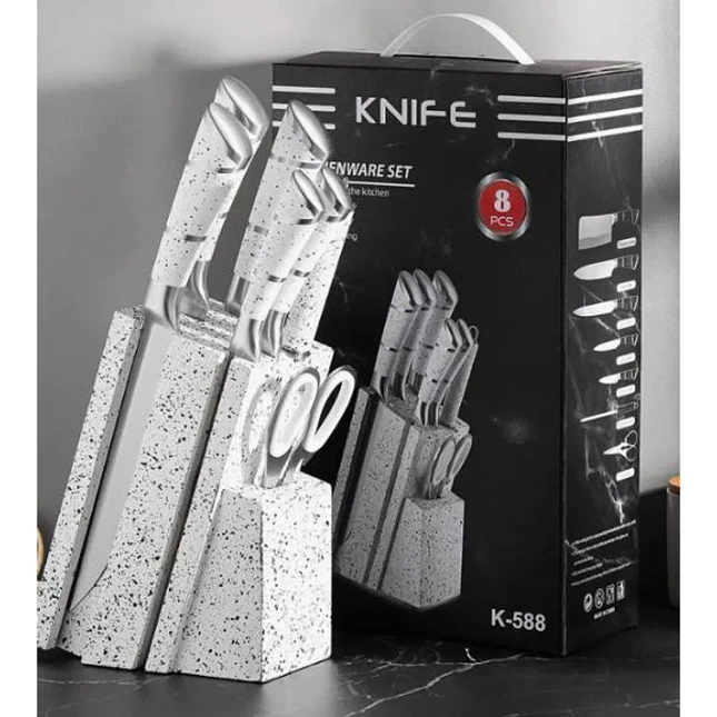 Juego de Cuchillos de Cocina 8 Piezas con Base Organizadora Antideslizante 4