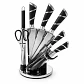 Set de Cuchillos de Cocina 8 Piezas con Base Acrílica Giratoria 360° - Miniatura 1