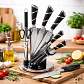 Set de Cuchillos de Cocina 8 Piezas con Base Acrílica Giratoria 360° - Miniatura 2