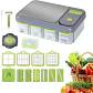Picador de Verduras Multifuncional Manual con Recipiente y Cuchillas de Acero - Miniatura 1