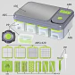 Picador de Verduras Multifuncional Manual con Recipiente y Cuchillas de Acero - Miniatura 3