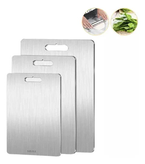 Set de 3 Tablas de Cortar en Acero Inoxidable 316