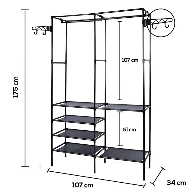 Armario Tubular de 2 Módulos con Cubierta Protectora 3