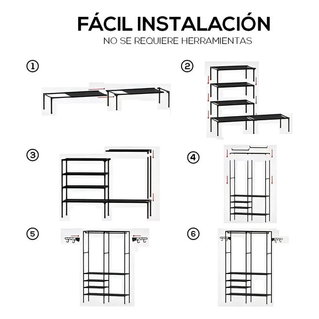 Armario Tubular de 2 Módulos con Cubierta Protectora 4