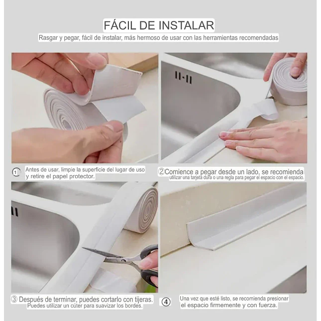 Cinta Antihongos Impermeable 22 mm para Baño y Cocina 2