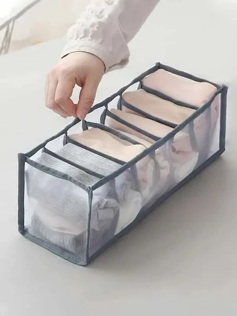 Organizador de Medias y Pantys con 7 Compartimentos para Cajón y Clóset