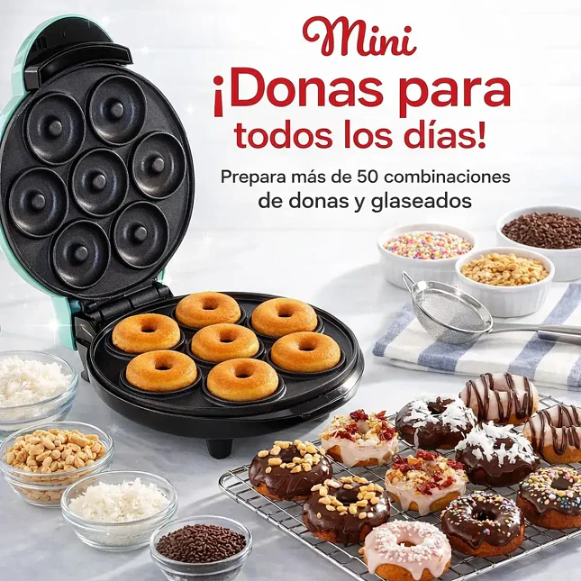 Mini Máquina para Donas de 7 Puestos con Recubrimiento Antiadherente 3