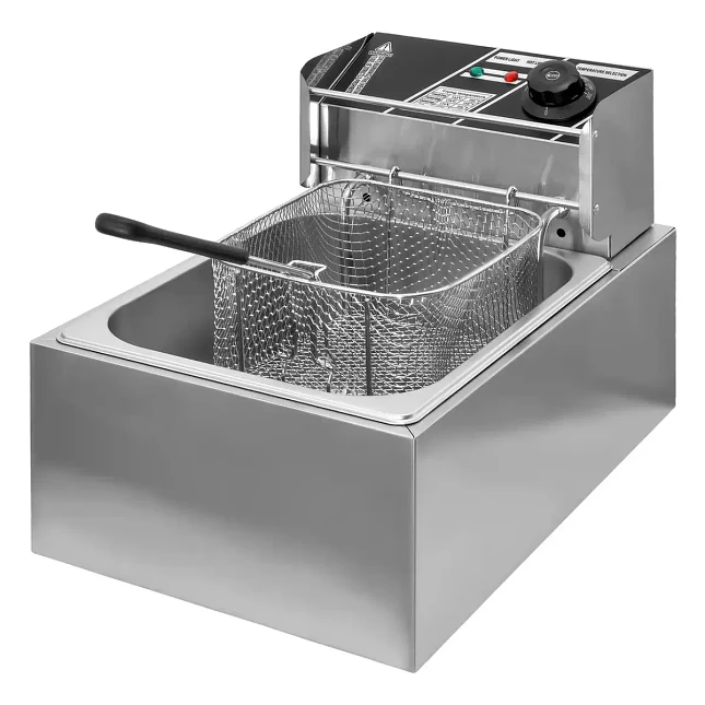 Freidora Eléctrica 6 Litros 2500W en Acero Inoxidable 3