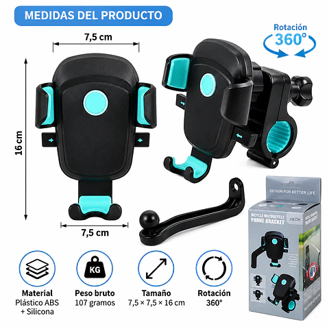 Soporte Universal para Celular de Bicicleta y Motocicleta 360°
