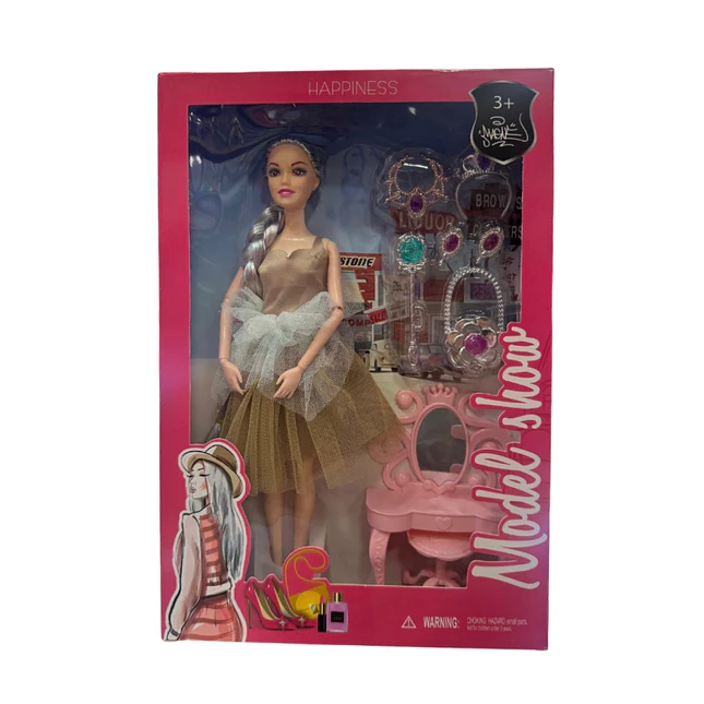 Muñeca con Accesorios y Tocador para Niñas 3