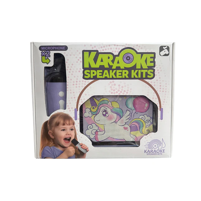 Mini Parlante Infantil con 2 Micrófonos Recargables y Luces LED 2
