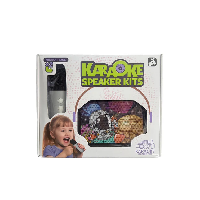 Mini Parlante Infantil con 2 Micrófonos Recargables y Luces LED 4