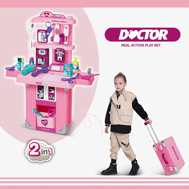 Juguete Maleta de Doctora 2 en 1 con 32 Piezas, Luces y Sonido 3