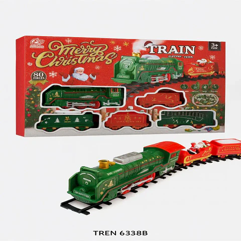 Tren Navideño Eléctrico a Vapor con Luces y Sonido
