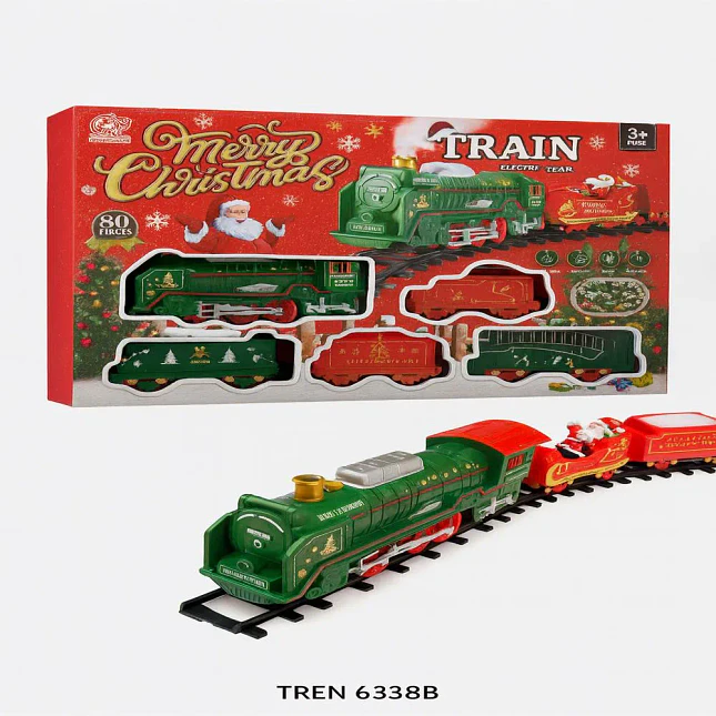 Tren Navideño Eléctrico a Vapor con Luces y Sonido 1