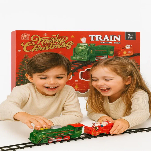 Tren Navideño Eléctrico a Vapor con Luces y Sonido 3