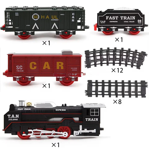 Tren Eléctrico a Vapor con Luces, Sonido y Humo