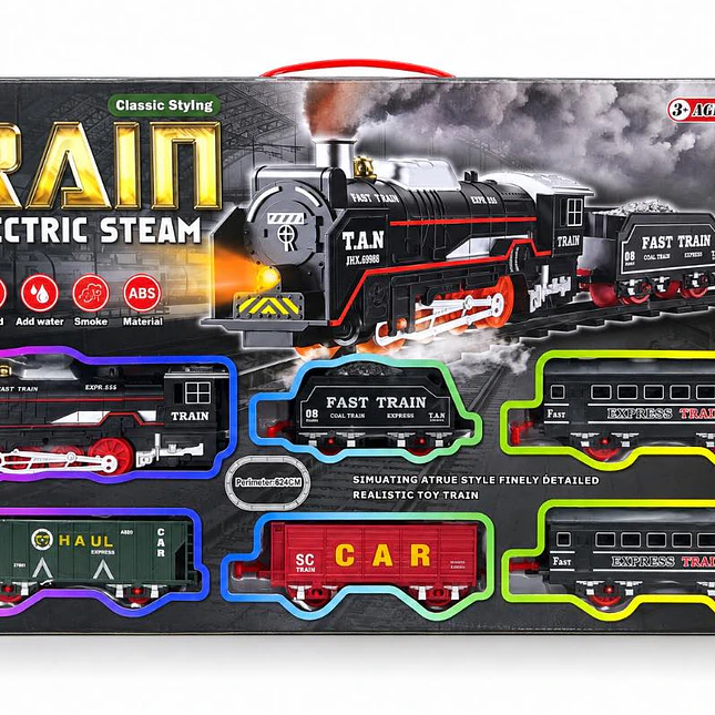 Tren Eléctrico a Vapor con Luces, Sonido y Humo 4
