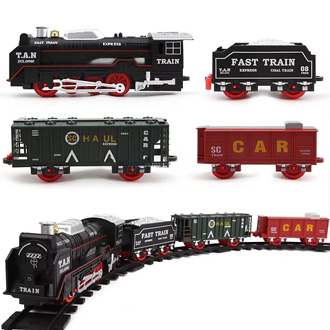 Tren Eléctrico a Vapor con Luces, Sonido y Humo