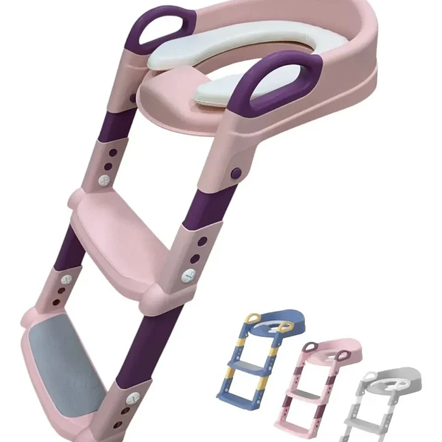Asiento Entrenador de Baño para Niños con Escalera Ajustable 1
