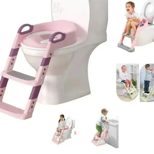 Asiento Entrenador de Baño para Niños con Escalera Ajustable 2