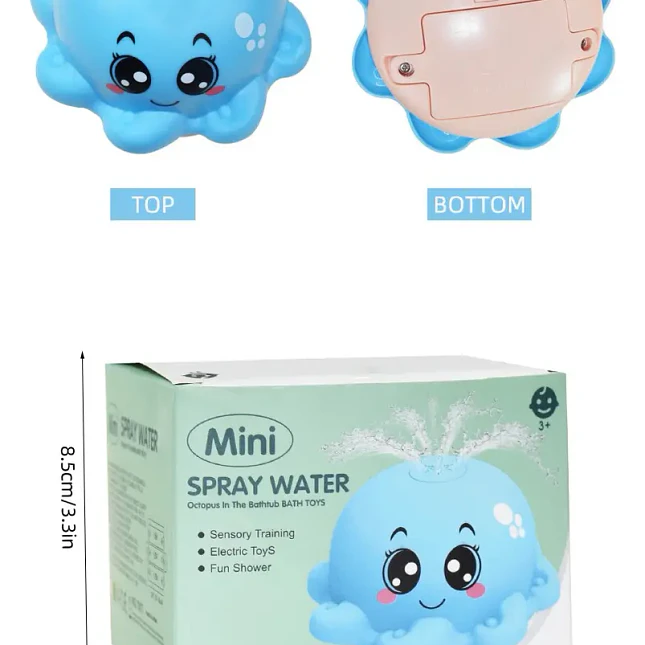Juguete de Baño Pulpo con Rociador de Agua y Luz 3