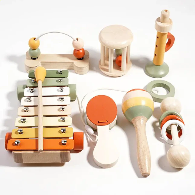 Juego de Instrumentos Musicales de Madera 7 Piezas para Niños 4