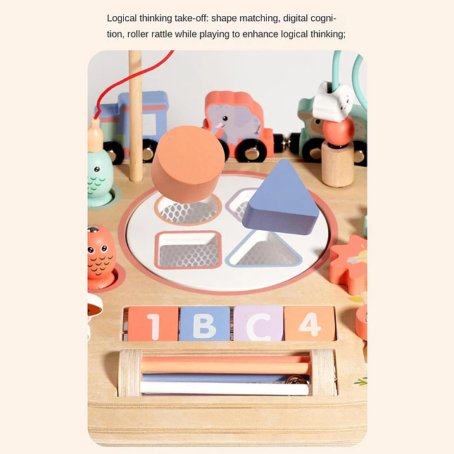 Mesa de Actividades Multisensorial de Madera para Niños 6