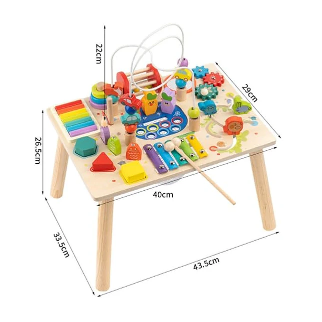 Mesa de Actividades de Madera con Laberinto de Cuentas 2