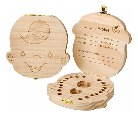 Cajita de Madera para Dientes de Leche y Recuerdos de Bebé