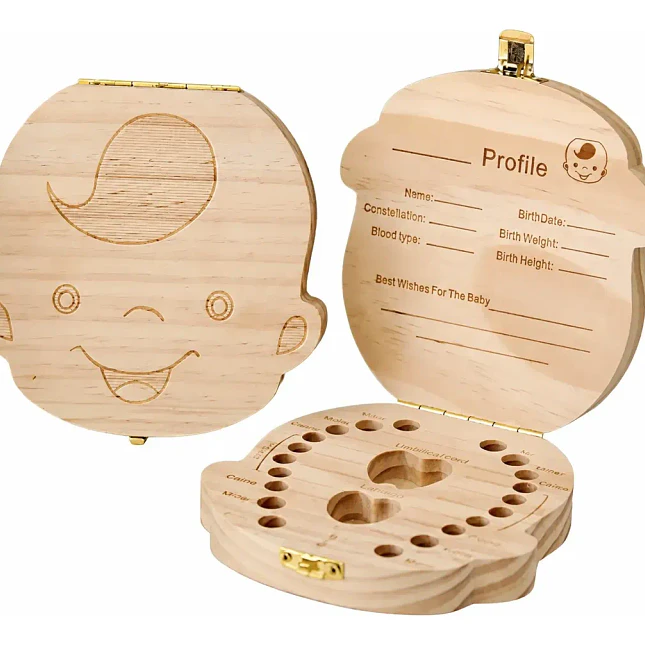 Cajita de Madera para Dientes de Leche y Recuerdos de Bebé 1