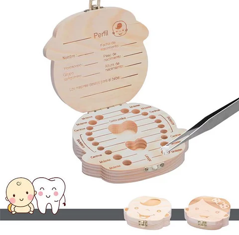 Cajita de Madera para Dientes de Leche y Recuerdos de Bebé