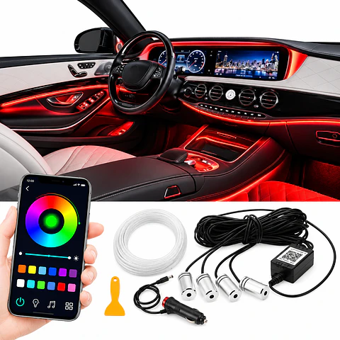 Tiras de Luces LED RGB para Coche con Control Remoto