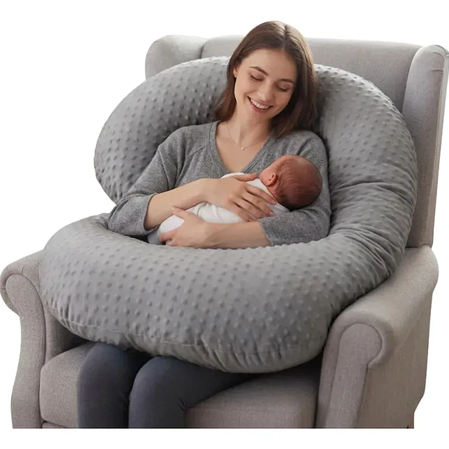Combo Almohada de Lactancia Tipo C y Faja de Soporte para Embarazo 4