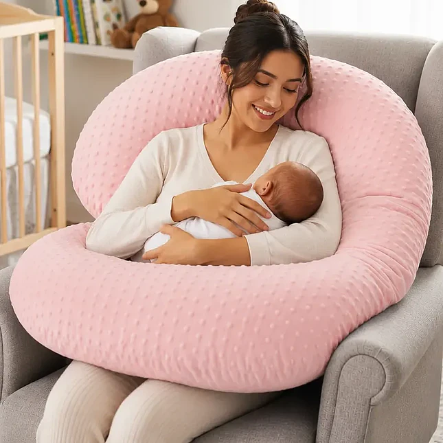 Combo Almohada de Lactancia Tipo C y Faja de Soporte para Embarazo 6