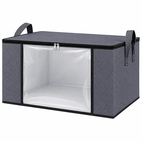 Set x2 Cajas Organizadoras Plegables con Ventana Frontal y Cierre de Cremallera