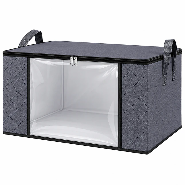 Set x2 Cajas Organizadoras Plegables con Ventana Frontal y Cierre de Cremallera 1