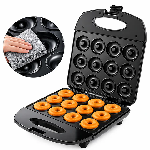 Máquina Mini Donas Sokany de 12 Puestos con Recubrimiento Antiadherente