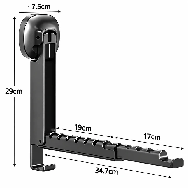 Tendedero de Ropa Plegable y Retráctil con Ventosa hasta 20 kg 2