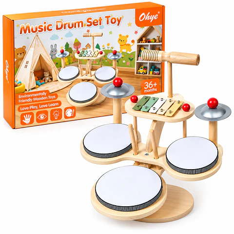 Set de Instrumentos Musicales de Madera para Niños