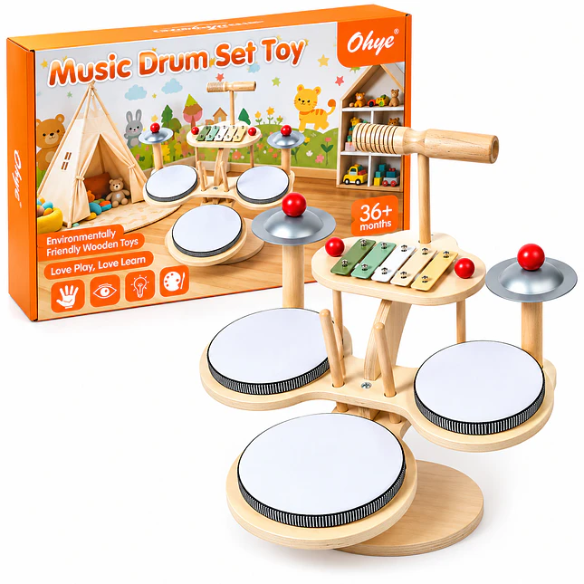 Set de Instrumentos Musicales de Madera para Niños 1