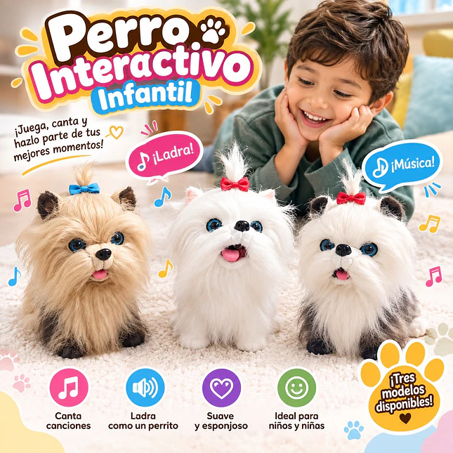 Perro de Peluche Interactivo con Correa y Sonido 7