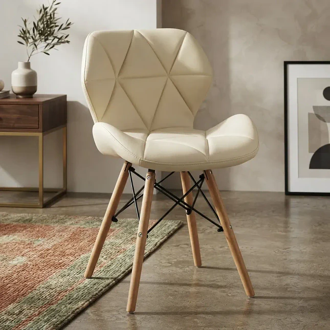 Silla de Comedor Estilo Eames con Base Metálica 5