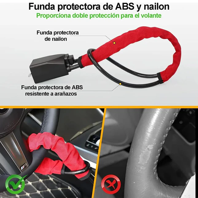 Bloqueo Antirrobo para Volante y Cinturón 3