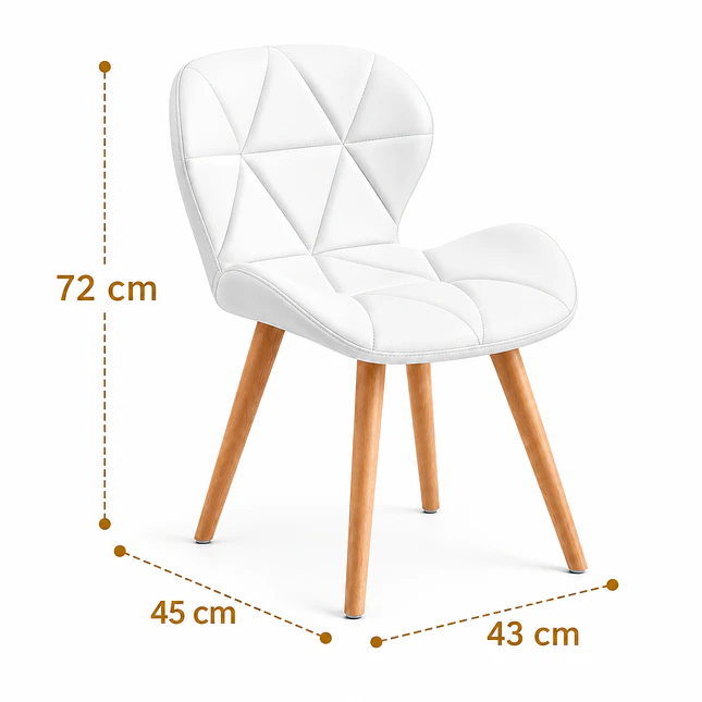 Silla Eames Acolchada con Patas de Madera 3