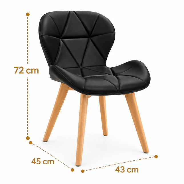 Silla Eames Acolchada con Patas de Madera 4