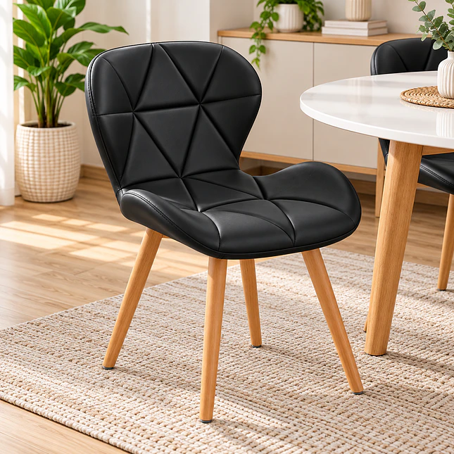 Silla Eames Acolchada con Patas de Madera 5