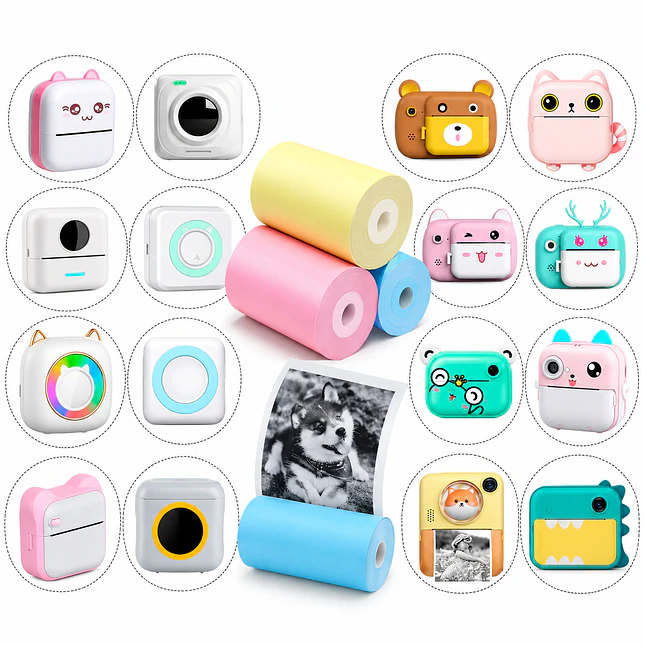 Rollo Papel Térmico x3 Colores para Mini Impresora o Cámara 4
